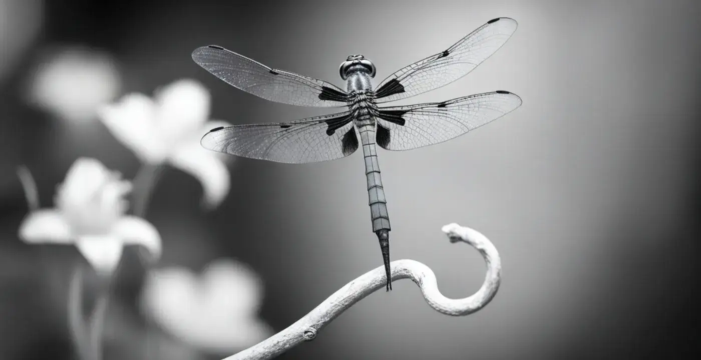 Black and White Dragonfly A Unique Symbol