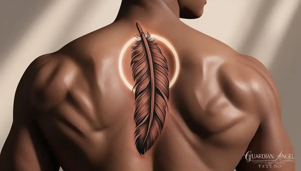 Guardian Angel Feather Tattoo Designs